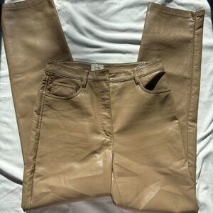 Wilfred Aritzia Tan Leather Melina Pants